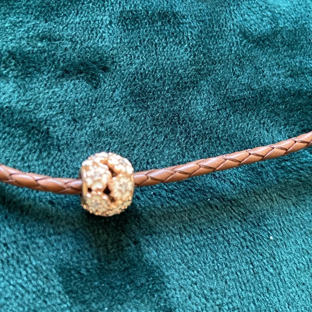 NWT 626 PANDORA  on the  Brown leather  Bracelet &  7 prices  of charm - Picture 11 of 16